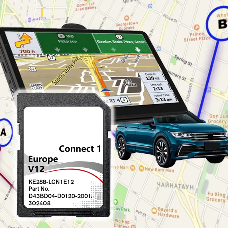 Original für Nissan Connect 1 V12 Update Neueste Karten 2022, Sat Nav-Speicher, SD-Karte, Qashqai Juke mit Antibeschlag-Rückaview-Aufklebern