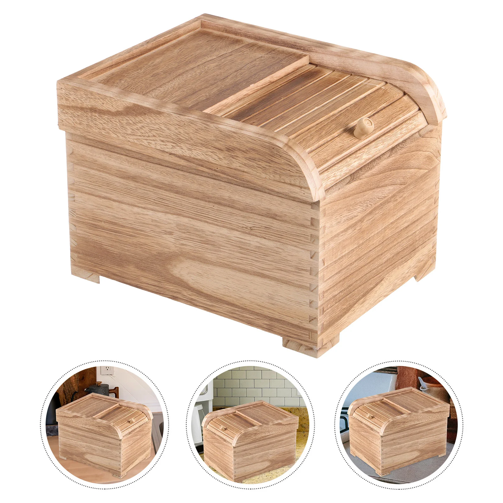 

Wooden Rice Container 5Kg Grain Rice Storage Bin Food Containers Set Large Storage Boxes Plastic Cereal Pet Food Sealed Kitchen