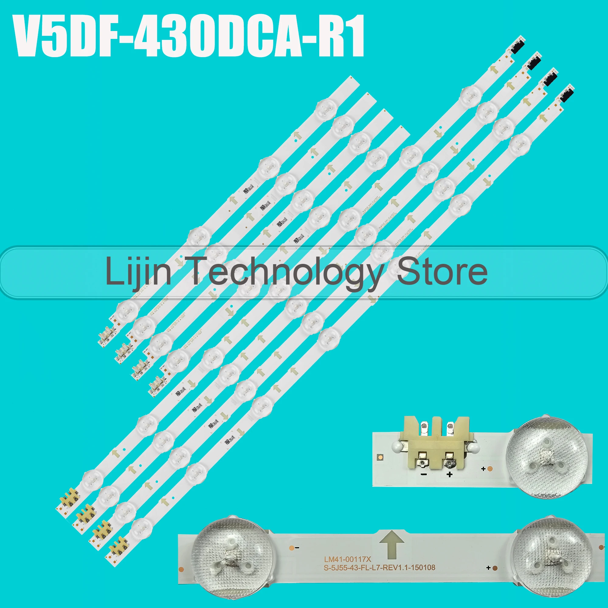 tira conduzida para ue43j5500aw ue43j5088au ue43j5550 ue43j5600 ue43j5502 lm4100117x v5df430dca r1 ue43j5500 ue43j5500ak 01