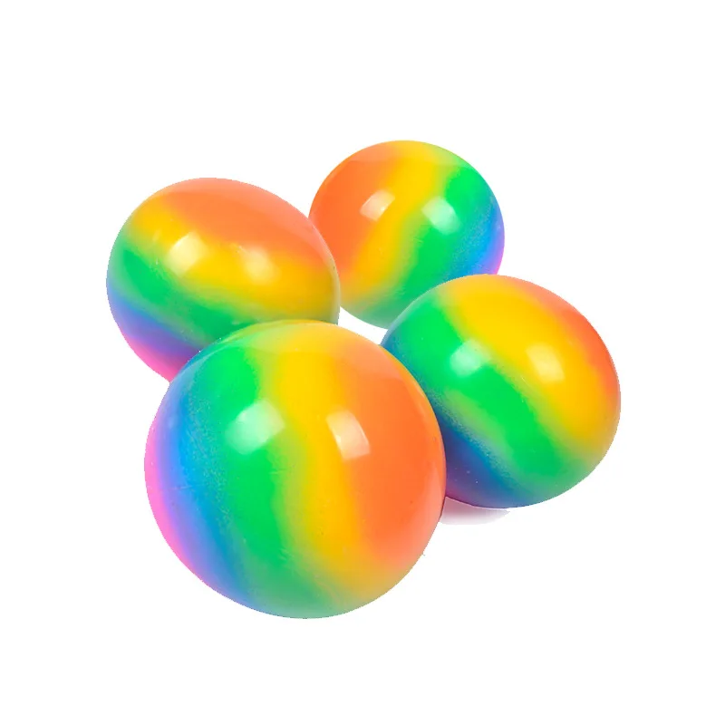 Bola de alívio do estresse do arco-íris grande para adultos e crianças, bola elástica de pressão colorida 3D, brinquedo sensorial Squeeze Toys, presentes