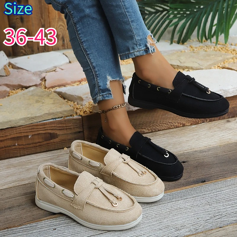 Women Flats Ladies' Tassel Loafers Casual Slip on Ladies' Shoes All Season Soft Driving Moccasins Walking Footwear Women's Shoes