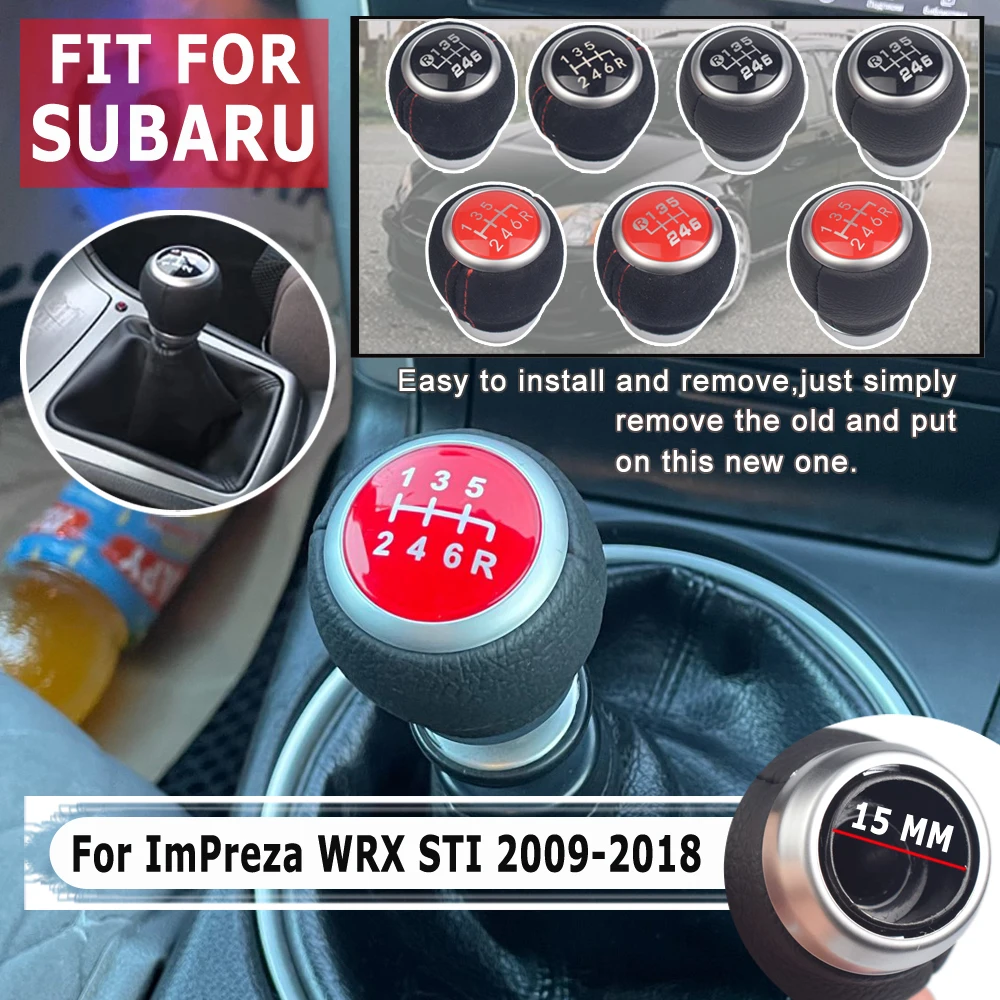 6-Gang-Leder-Schaltknauf für Subaru Outback, Legacy, Forester, Impreza, STI, WRX 2009-2018 – Detail 5
