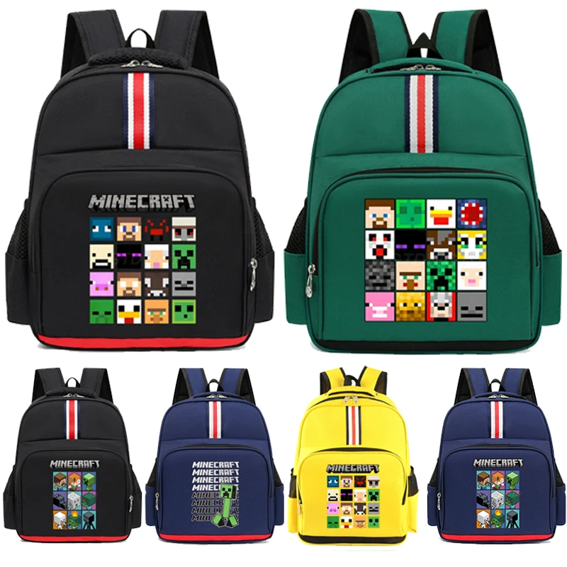 

Funny Minecraft Gaming Backpack for Kindergarten Boys Girls Video Game Lover Zipper Bookbag Multi-function Waterproof Schoolbag