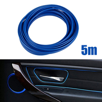 Universal Car  Blue Moulding Decoration Flexible Strips 5M Interior Auto Mouldings Car Cover Trim Dashboard Door Car Styling