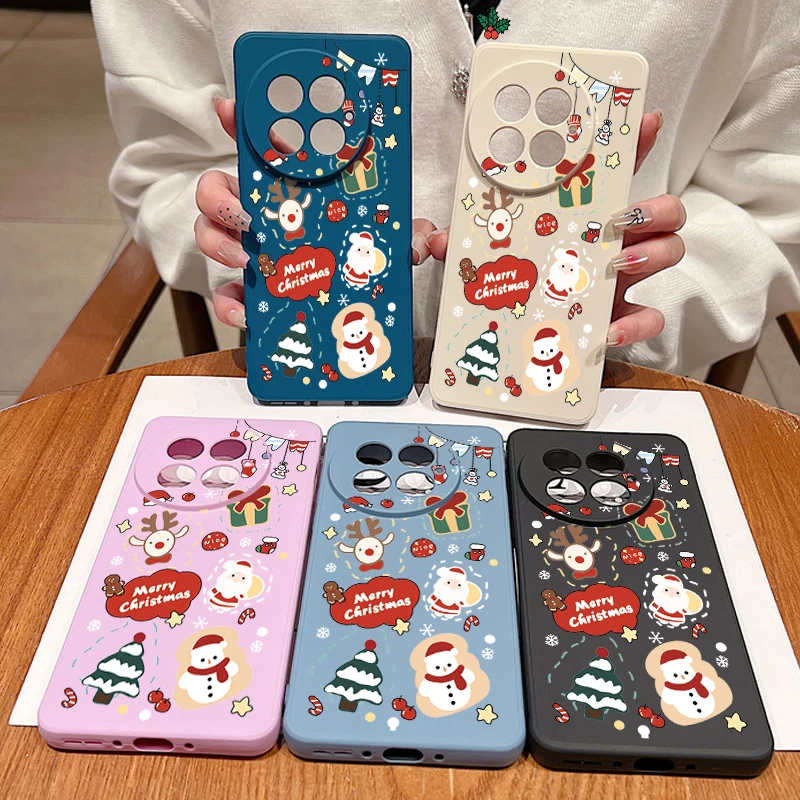Funda de teléfono con estampado navideño de dibujos animados para OnePlus 13, 12, 13R, 12R, 11R, 5G, funda de silicona TPU suave a prueba de golpes para OnePlus Ace 5 3 2