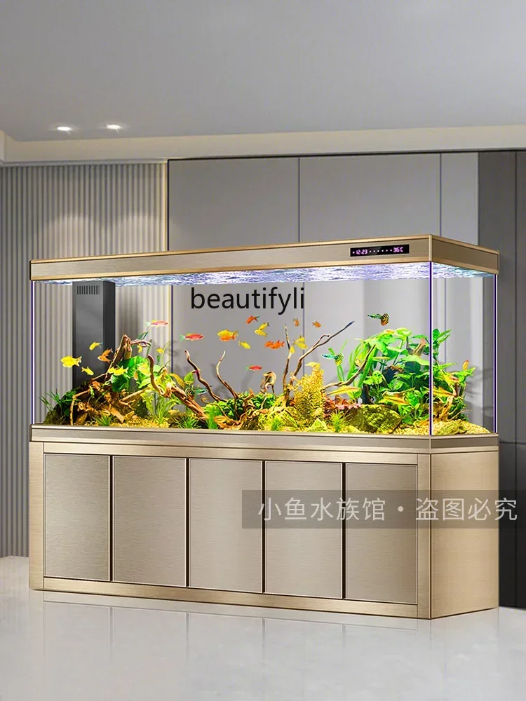 Dragon Fish Tank Bottom Filter Super White Glass Living Room Fish Tank Medium and Large Household Wall Screen Lazy Change Water