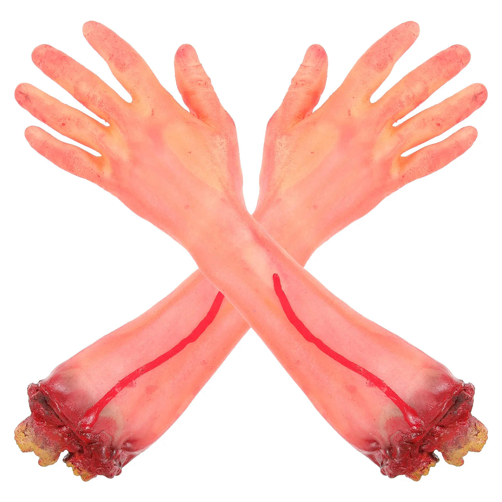 Buns de fausses mains cassées, accessoires d'horreur pour décoration de fête d'halloween, Simulation de mains coupées, maison hantée effrayante, farces effrayantes, 2 pièces