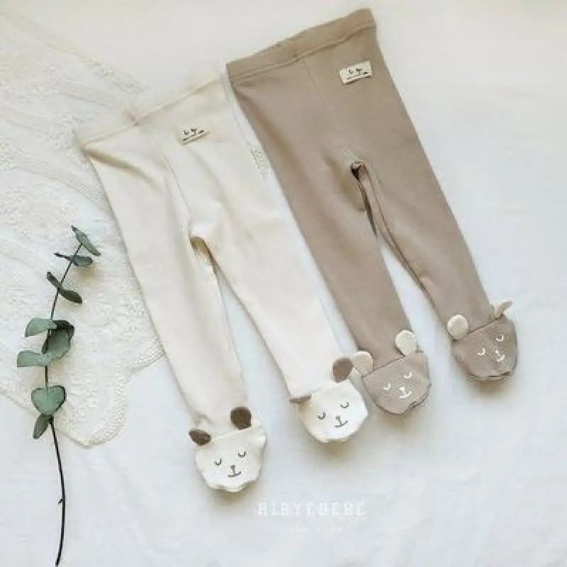 

Новые хлопковые леггинсы для девочек на весну 2026 года: милые колготки с мультяшным медведем, хлопковые штаны для младенцев и малышей, одежда для новорожденных