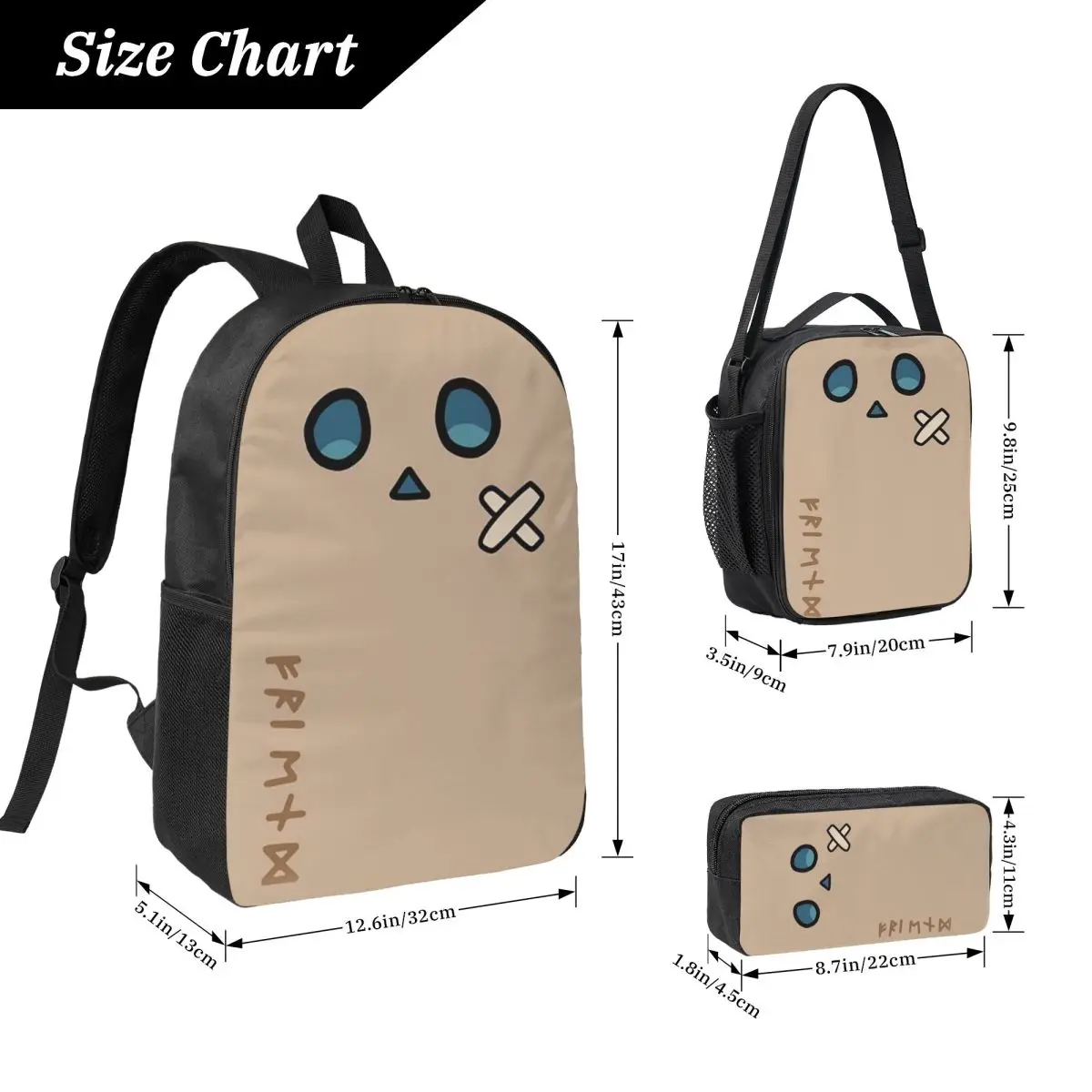 Hololive Production Fictitious Virtual Youtuber Vtuber Nanashi Mumei Mascot Backpack BookBag 3ps Insulated Lunch Bag Pencil Case