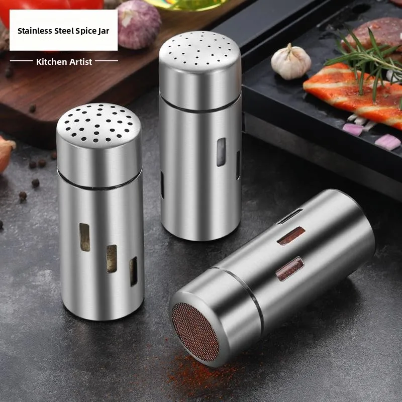 

Вращающийся дозатор для специй из нержавеющей стали для барбекю, перца и порошка чили, для кемпинга и приготовления пищи на открытом воздухе