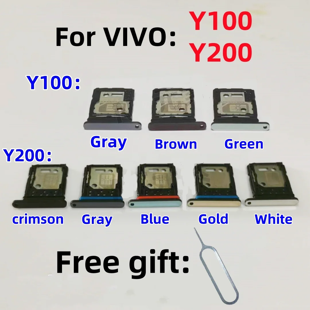 

SIM Card tray Micro SD card tray For VIVO Y100 Y200 V2313A V2343A Card slot drawer Holder drawer chip card tray VIVOY100/Y200