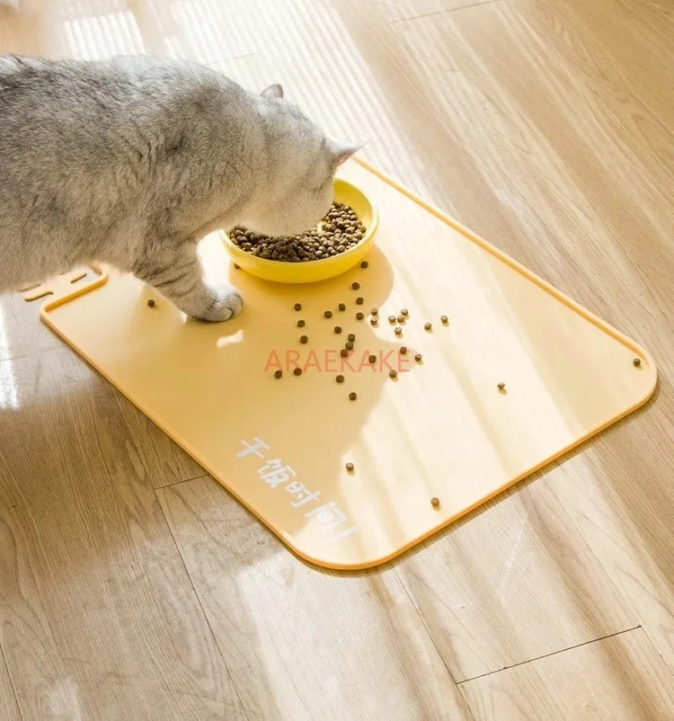 Pet meal mat, cat bowl mat, cat dog non slip waterproof food bowl mat, dining utensil mat, large size