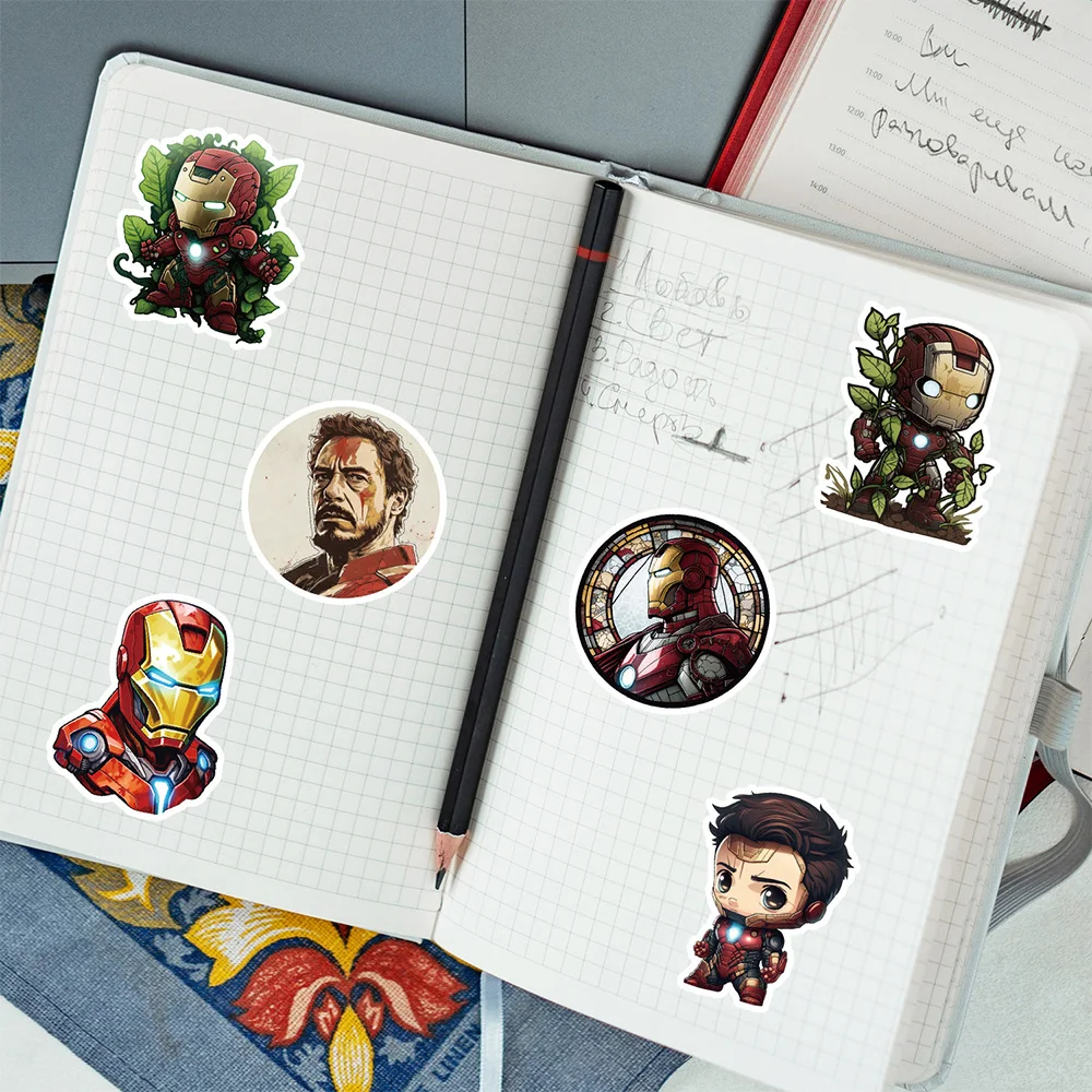 Pegatinas de superhéroes de la película de Disney, pegatinas geniales de Iron Man, calcomanías de dibujos animados de Los Vengadores, paquetes de pegatinas de Graffiti impermeables, 10/30/50/100 piezas