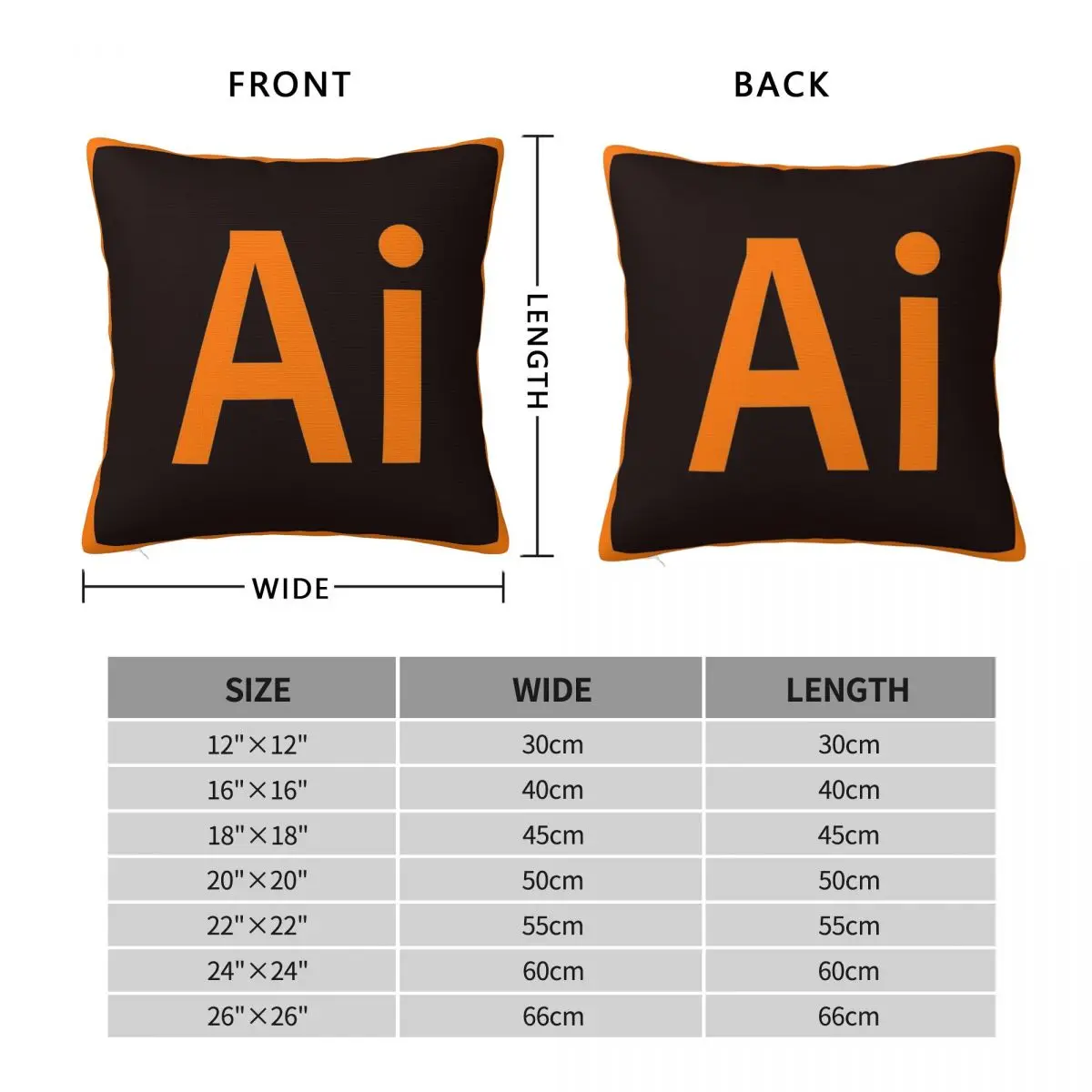 Adobe Illustrator Ai Square Pillowcase Polyester Linen Velvet Creative Zip Decorative Sofa Cushion Case Wholesale