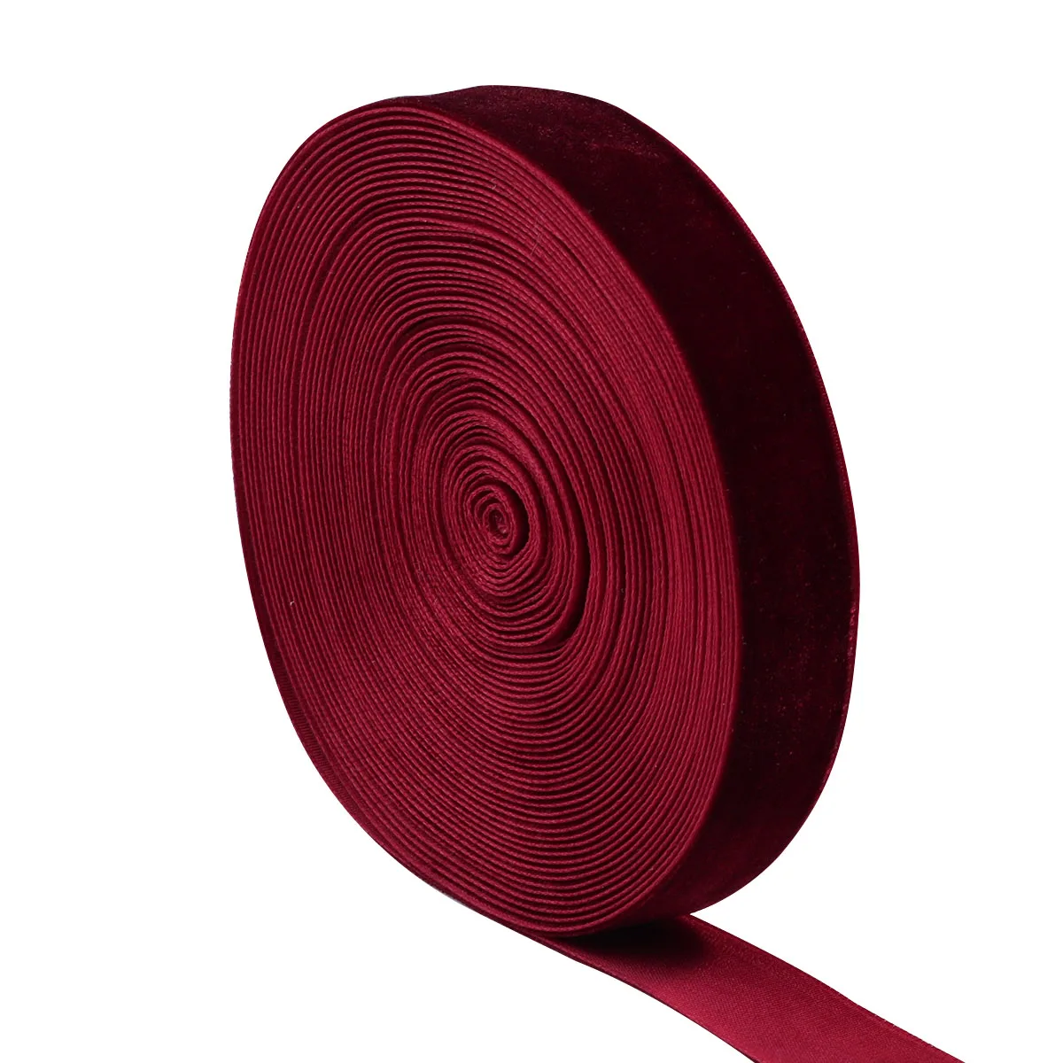 5-10 yards/rolle Samtband Weinrot Farbe Einseitiges Beflockungsband Für DIY Weihnachten Party Geschenk Blumenstrauß Verpackung Dekoration – Detail 15