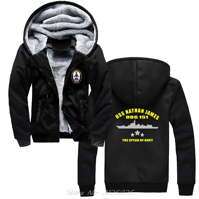 New Uss Nathan James Ddg-151 Us Seal The Last Ship Tv Series Hoodie Winter Hip Hop Jacket Men Cotton Streetwear Casual Coats