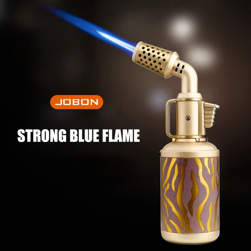 

JOBON Creative Design Cigar Lighter Windproof Blue Flame Locking Flame Rotation Torch Lighter Refillable Encendedor De Soplete