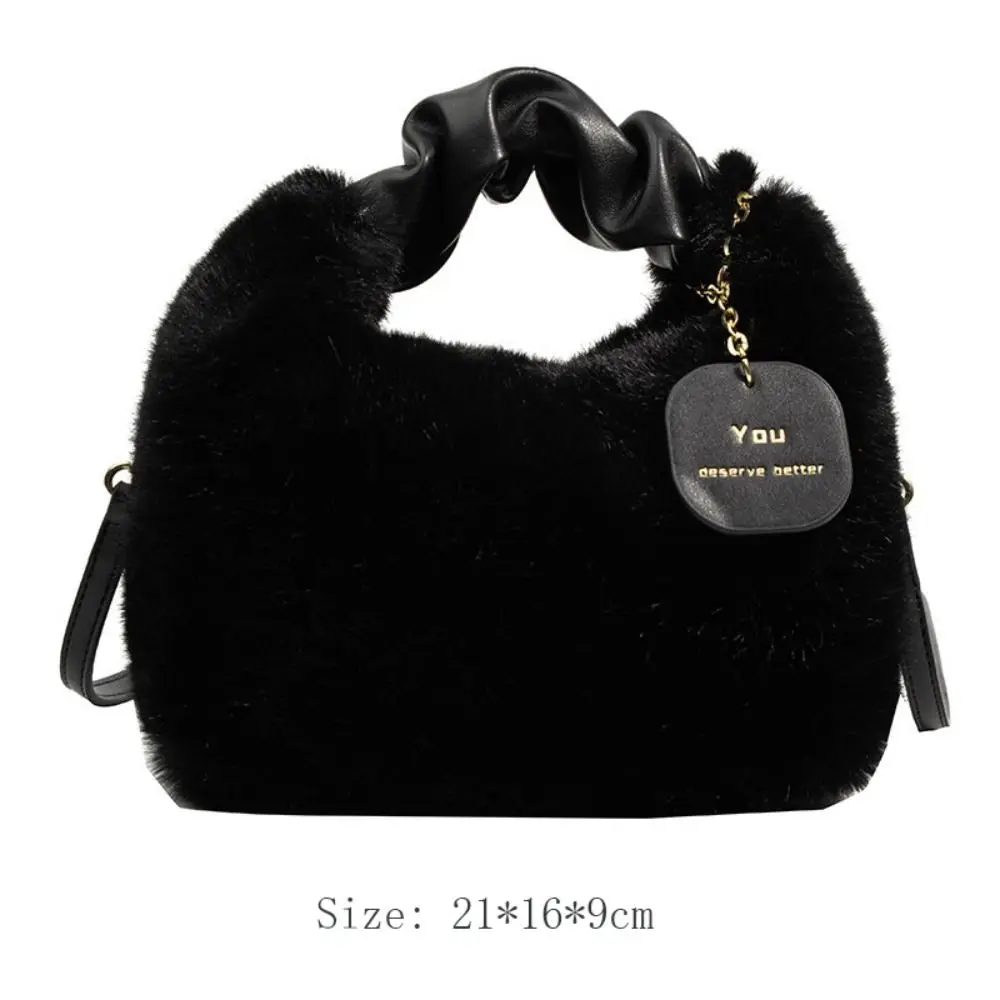 New Winter Plush Bag Long Fur Handbag Women\'s Crossbody Bag Fashion Trend Shoulder Bag Purses and Handbags