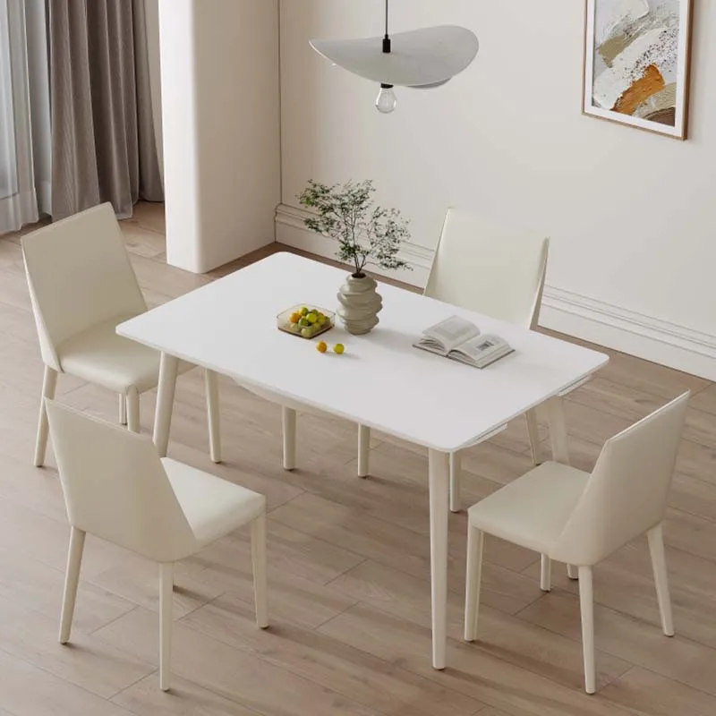 

Designer Luxury Table Modern Rectangular Unique Nordic Folding Dining Table Set Extendable Mesas Restaurante Kitchen Furniture