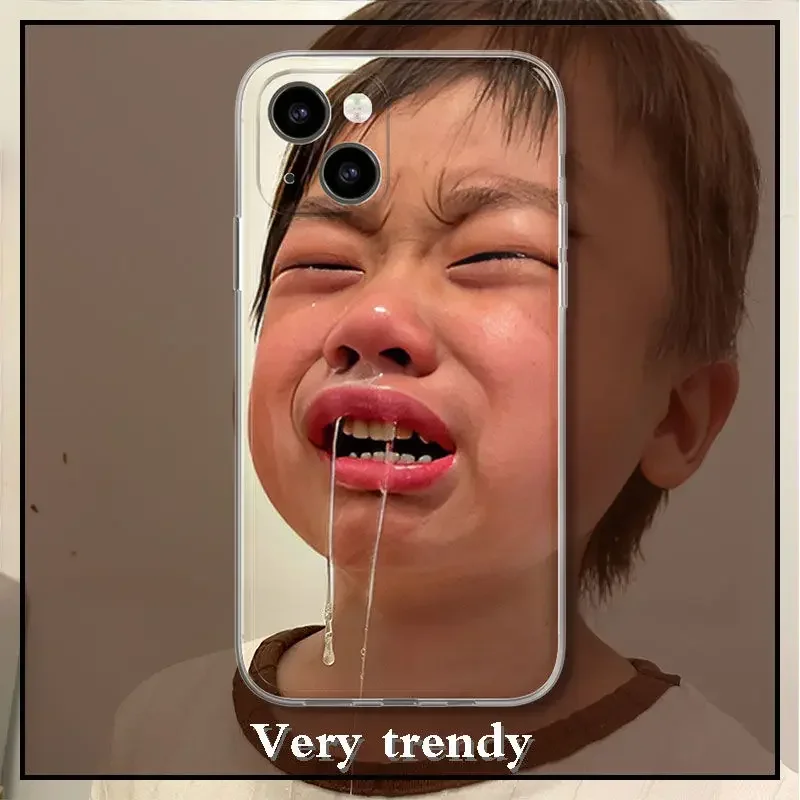 Super Ugly Crying Snot Kid IPhone 14 Promax Phone Case Iphone 13 Freak 11 Pro Personality 12 Sand Carved Xr/8 Funky Case