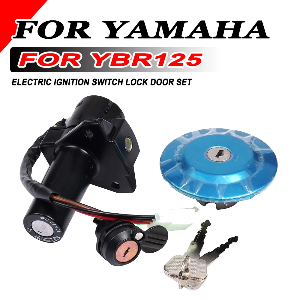 For Yamaha YBR125 YBR 125 Motorcycle Electric Ignition Switch Lock Door Set Gas Tank Cap Seat  Keys (4 Line)