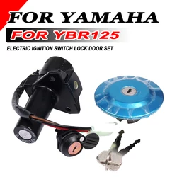 For Yamaha YBR125 YBR 125 Motorcycle Electric Ignition Switch Lock Door Set Gas Tank Cap Seat  Keys (4 Line)