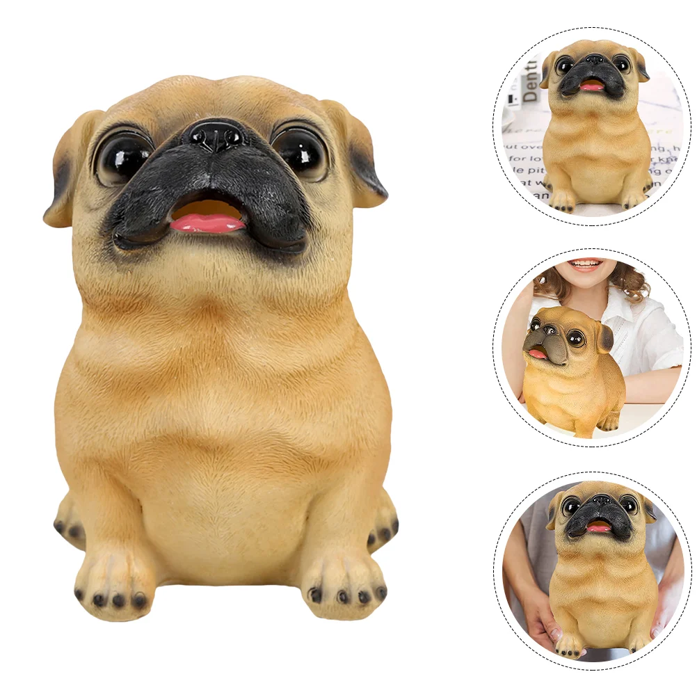 Girl Piggy Bank Puppy Ornament for Kids Cartoon Dog Miniature Animal Figurines Child