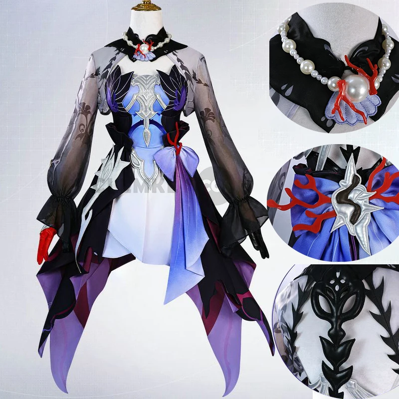 

Game Honkai Star Rail Hysilens Cosplay Costume Wave Strumming Knight Hysilens Women Dress Halloween Carnival Party Suit