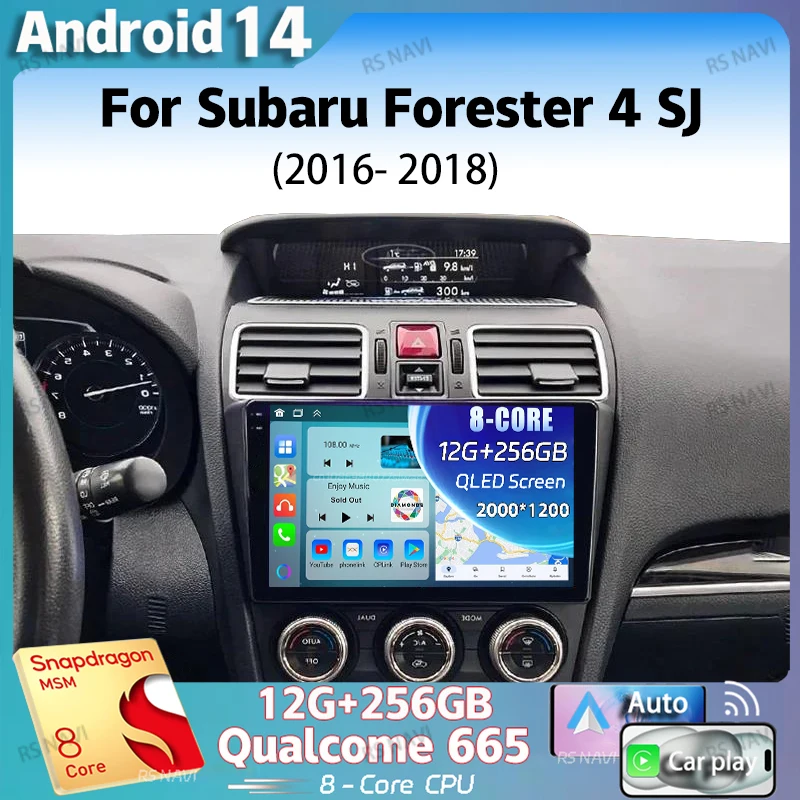 

Android 14 для Subaru Forester 4 SJ 2016-2018 2K QLED Android Автомобильный радиоприемник Мультимедийный видеоплеер GPS AI Голосовой CarPlay 4G Стерео