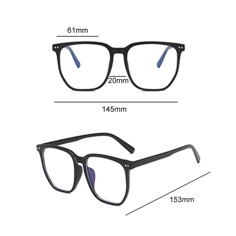 Square Black Eyewear Transparent Computer Glasses Frame Women Men Anti Blue Light Blocking Glasses Optical Spectacle Eyeglass view 6