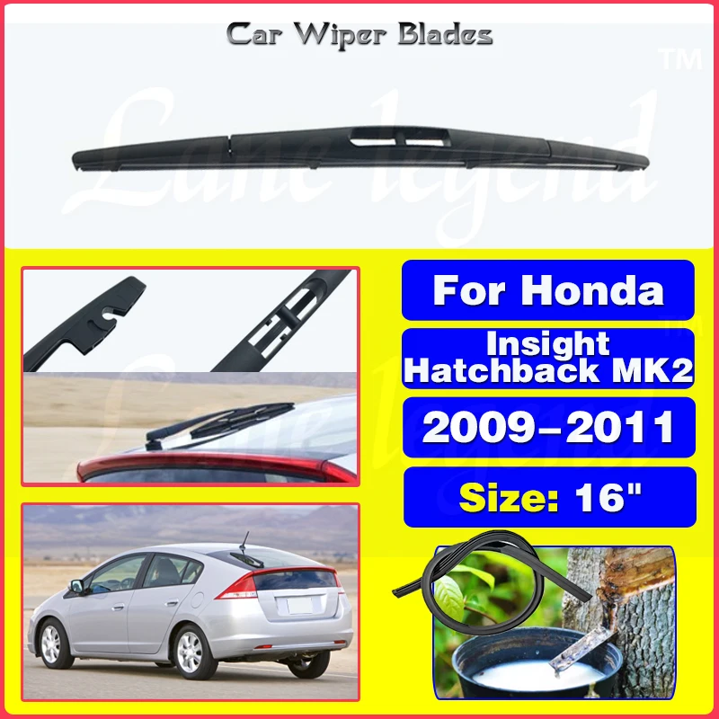 

16" Rear Wiper Blade Windshield Windscreen Clean Window Car Rain Brush For Honda Insight Hatchback MK2 2009 2010 2011