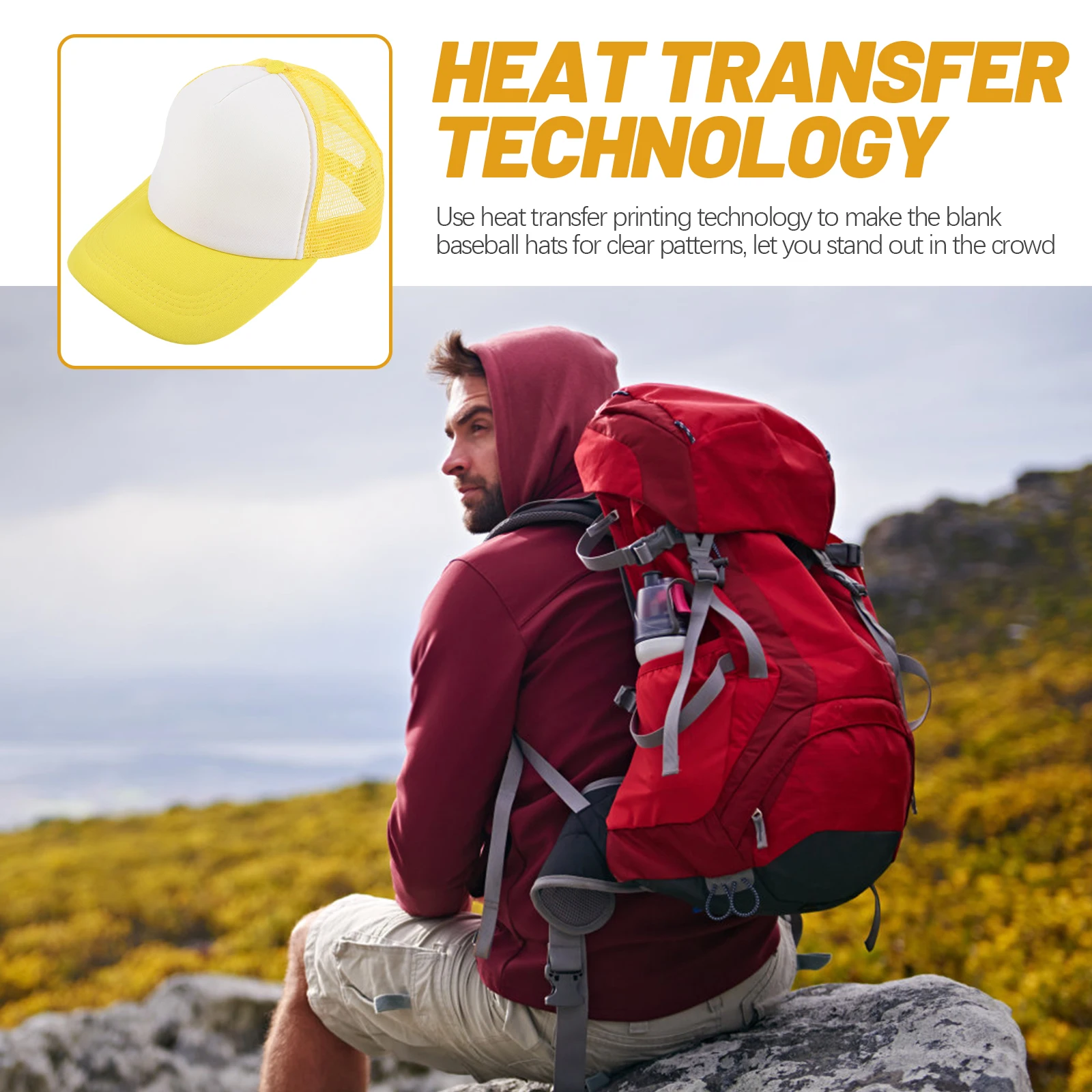 

6pcs Blank Baseball Hats Sublimation Caps For Diy Heat Transfer Men Women Youth Polyester Mesh Hat Bulk Outdoor Activities