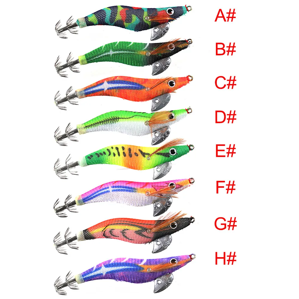 2.5# 3.0# 3.5# Squid Jig Hard Fishing Lure Shrimp Prawn Luminous Glow in Dark Artificial Biat for Cuttlefish Octopus