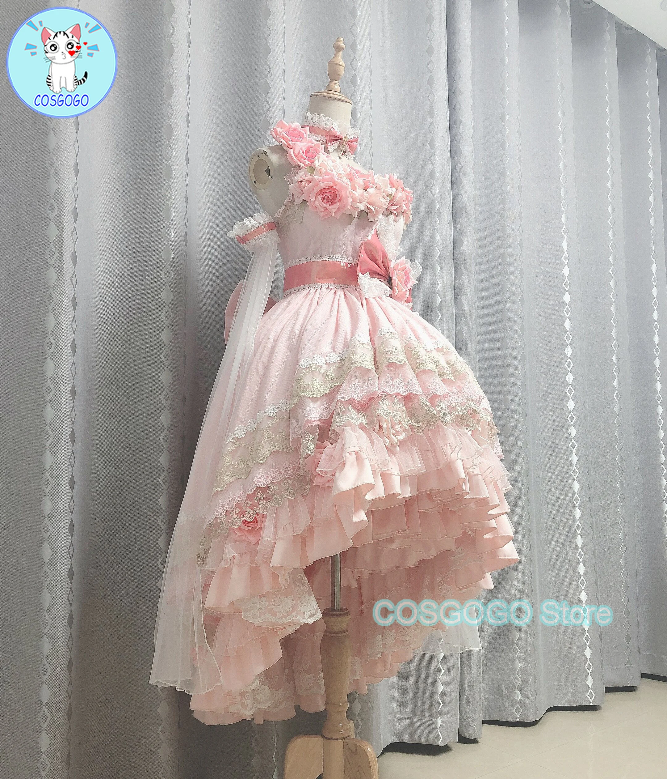 Who Made Me A Princess Cosplay Costume pour femme, Atanrenfor202 y, Magnifique robe Lolita, Tenues d'Halloween personnalisées, Rose adulte