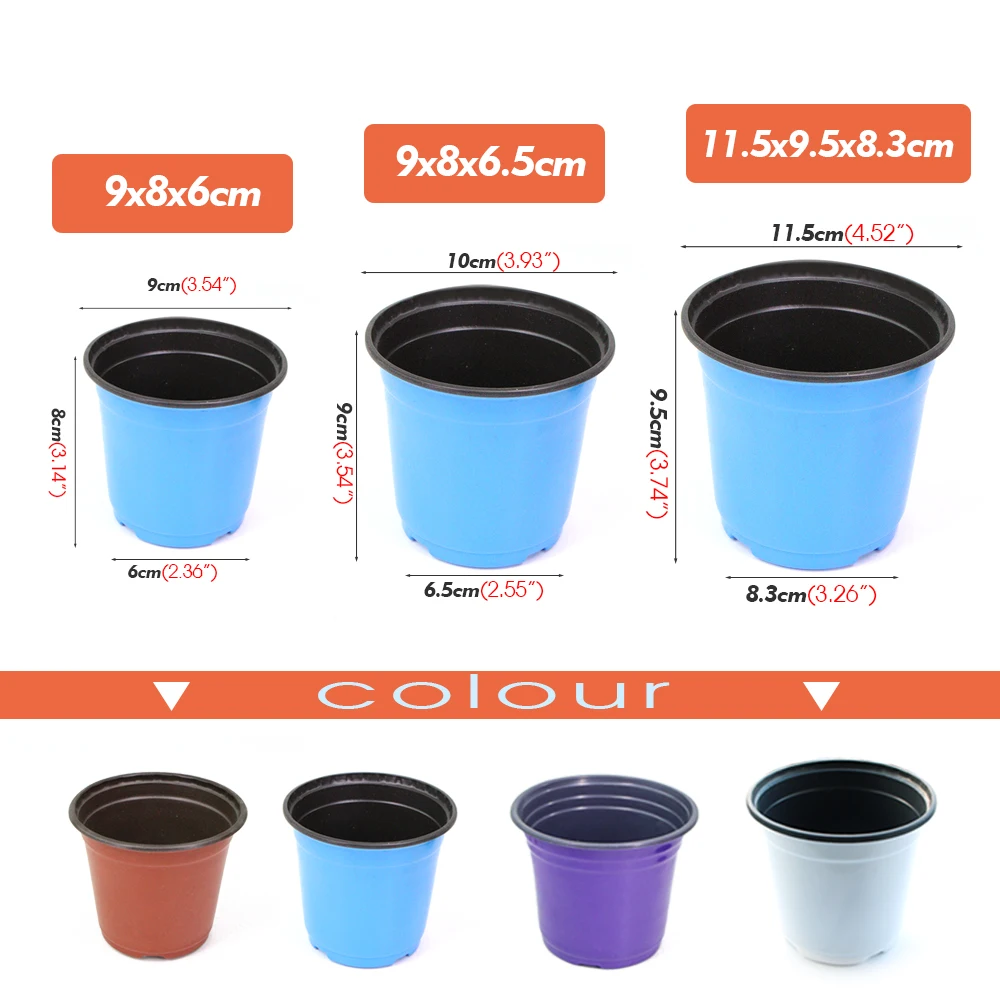 20PCS 9/10/12cm Garden Mini Plastic Pot for Succulent Flower Plants Cultivation Grow Flowerpot Seedling Transplant Nursery Cup