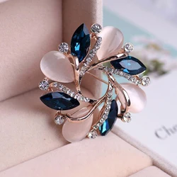 Kadın moda takı Bauhinia Kristal Broş Pin Eşarp Toka Giyim Aksesuarları Çiçekler Opal Broş
