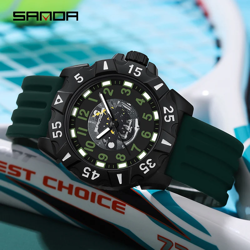 SANDA Diver Watch for Men Top Brand Luxury Men\'s Watches 5Bar Waterproof Luminous Clock Military Sports Wristwatch Reloj Hombre