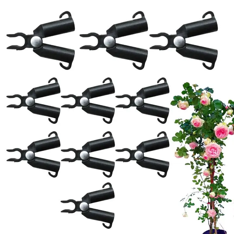 

10 PCS Plastic Clips Plant Support Fixed Connector Pillars Gardening 20mm Diameter Fastener Adjustable 0-70 Unfolding Angle