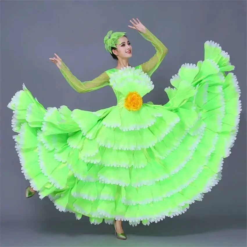 Spanish Petal New Dress Women Opening Dance Costume Bullfighting Flamengo Dress Gypsy Flamenco 360/540 Degree Performance S-3XL view 2