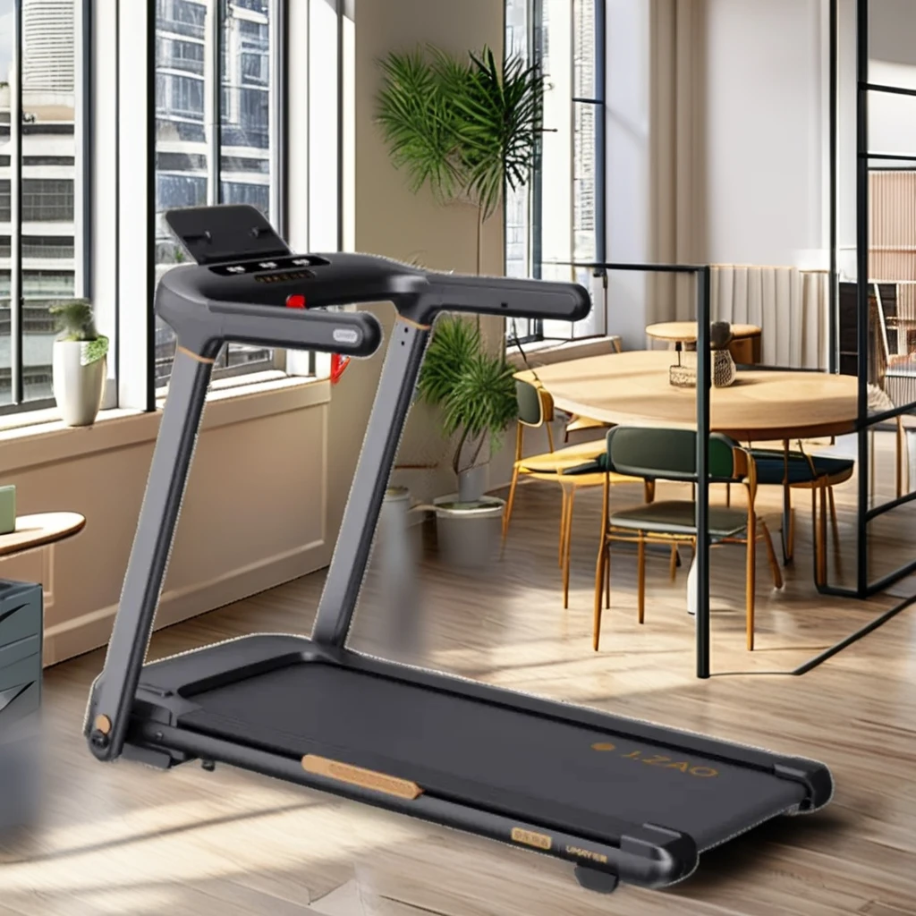 

Foldable Electric Treadmill with 2.5HP Brushless Motor, Manual and Auto Incline, 1-15km/h Running Machine for Home Gym