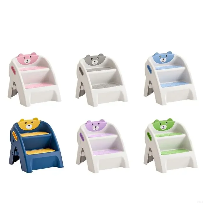 Compact Step Stool for Kids Bathroom Anti Slip Base Quick Setup 10 Second Foldable Design Potty Training Tool 15UB