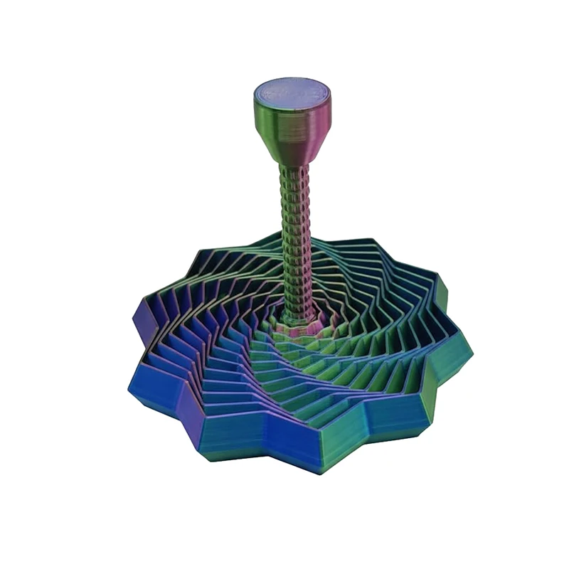 3D-geprinte uitgebreide sensorische fidgetster, uitbreidbaar 4,33 inch fractal fidget speelgoed achthoekig met afneembaar handvat