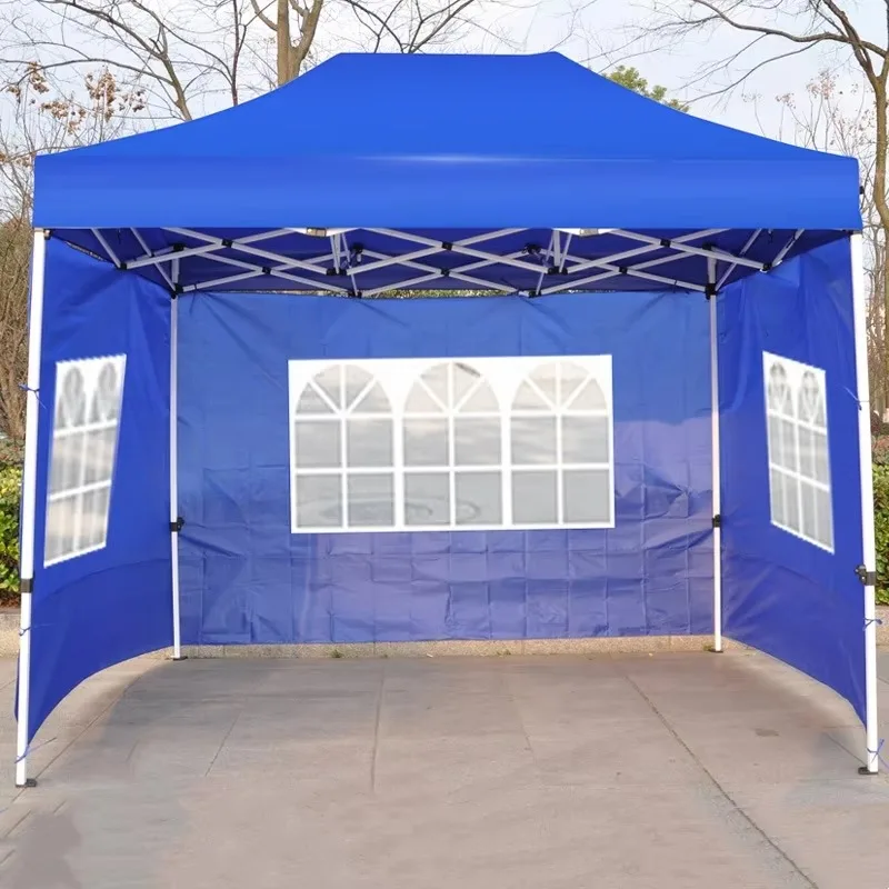 10 * 10FT Gazebo Outdoor Pop Up Beach Canopy na imprezę, namiot z baldachimem 3 * 3 m z boczną ścianą i wodoodporną torbą na kółkach