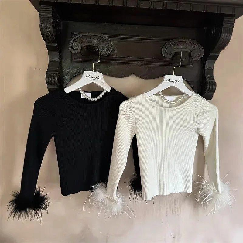 

Baby Kids Girl Fall Cotton Tassel Blouse , Children Princess Elegant Long Sleeve Top 2-8T