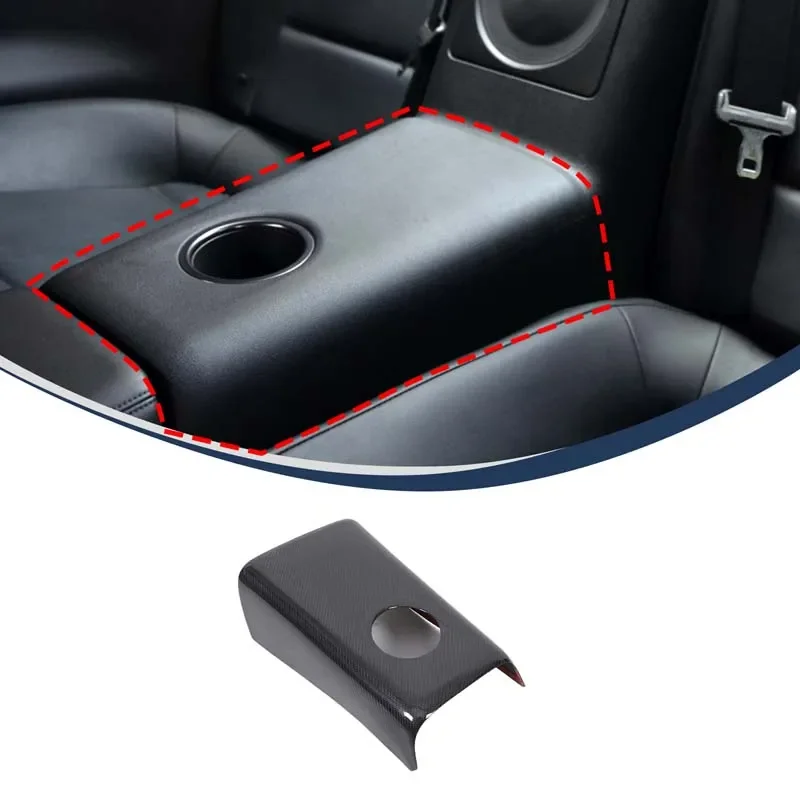 For Nissan GTR R35 2008-2016 Real carbon fiber car styling rear drain cup panel frame decoration sticker interior accessories