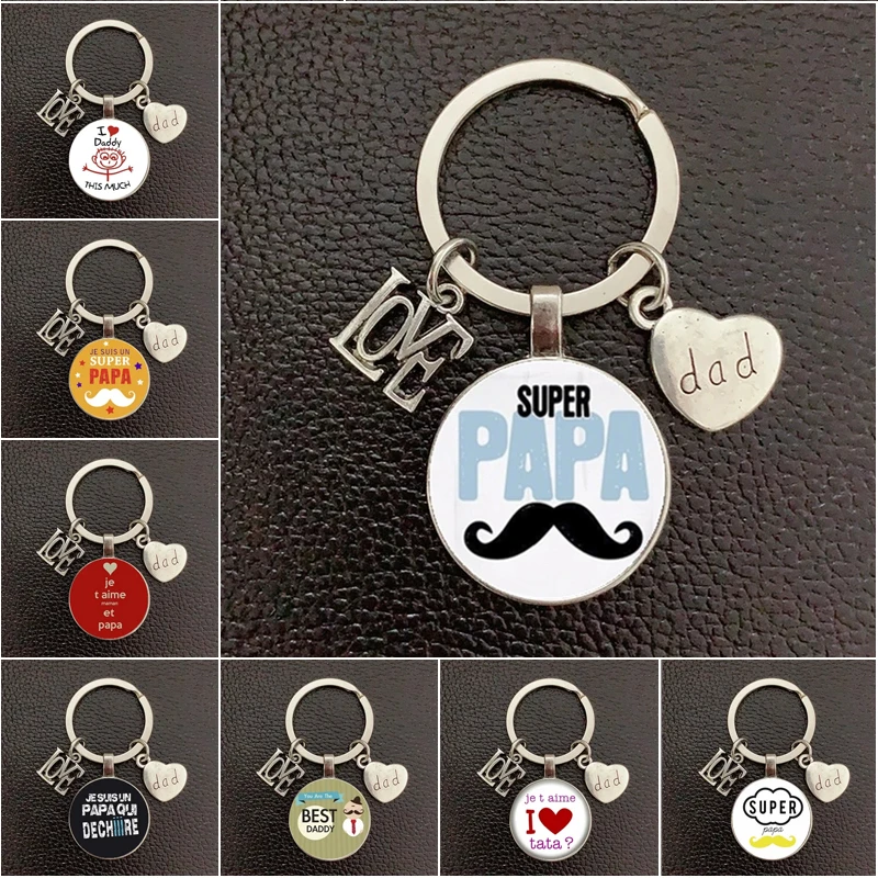 My Dad Is A Superhero Pendant Glass Keychain Fathers Day You Are The Best Dad Gift Keychain Pendant Jewelry