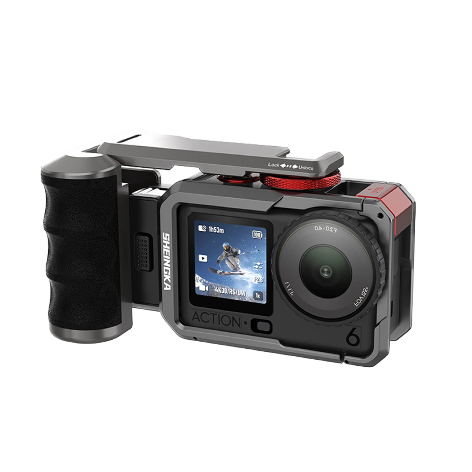 For dji osmo action 6 Street Grip Vlog Holder Combo Camera Grip Holder ,Camera Rabbit Cage Protective Case for action6 Accessory