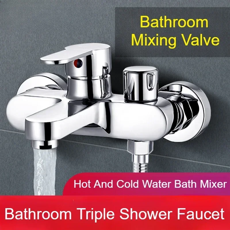 Bathroom Shower Faucet Hot and Cold Water Mixer Tap Household Multifunctional Shower Faucet with Accessory Set