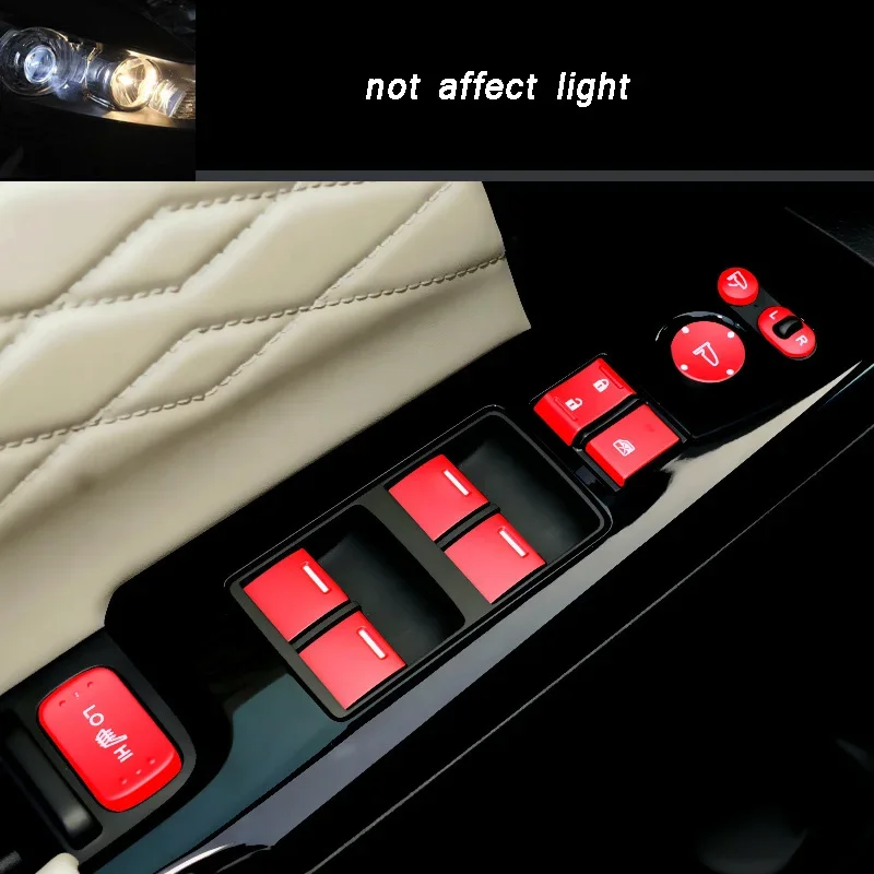سيارة زر ملصق لهوندا أوديسي 2015-2022 والعتاد مجموعة التحكم نافذة رافع التبديل غطاء مقعد ضبط لوحة اكسسوارات السيارات #3