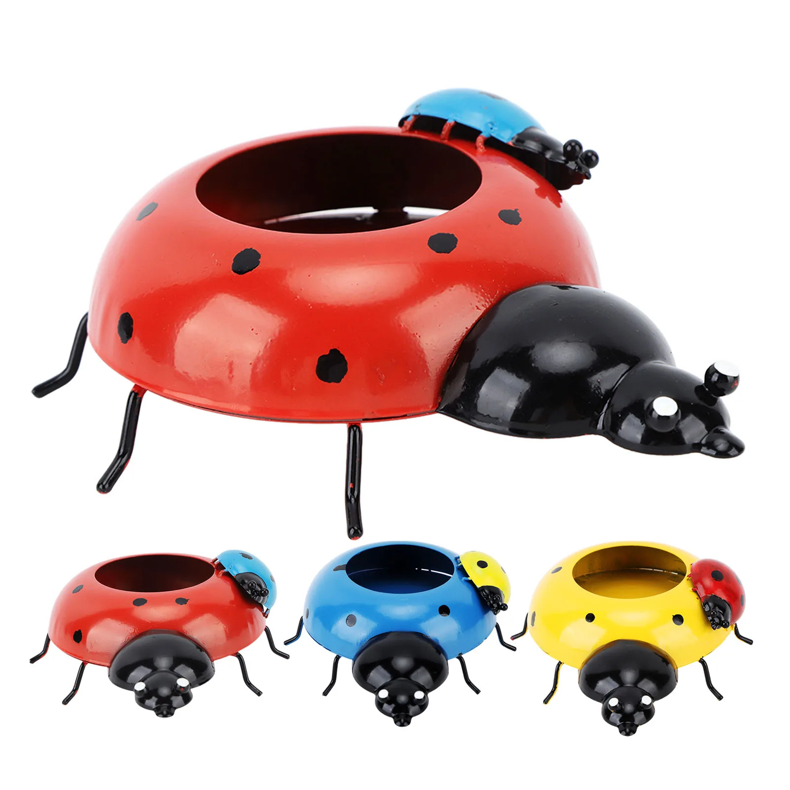 Ladybug Plant Pot Bright Color Ladybug Flower Planter Pot for Front Yard